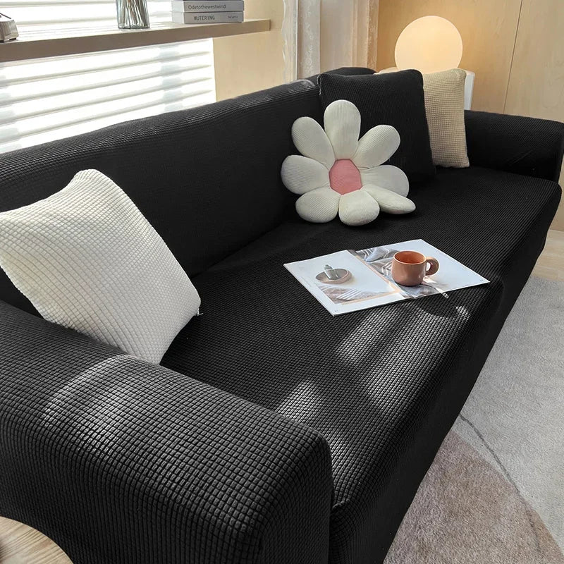 1 PC Easy-Remove Jacquard Sofa Cover with Skirt
