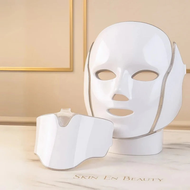 LED Photon Rejuvenation Face & Neck Mask Ⓢ , قناع الوجه لتجديد البشرة بتقنية الضوء LED