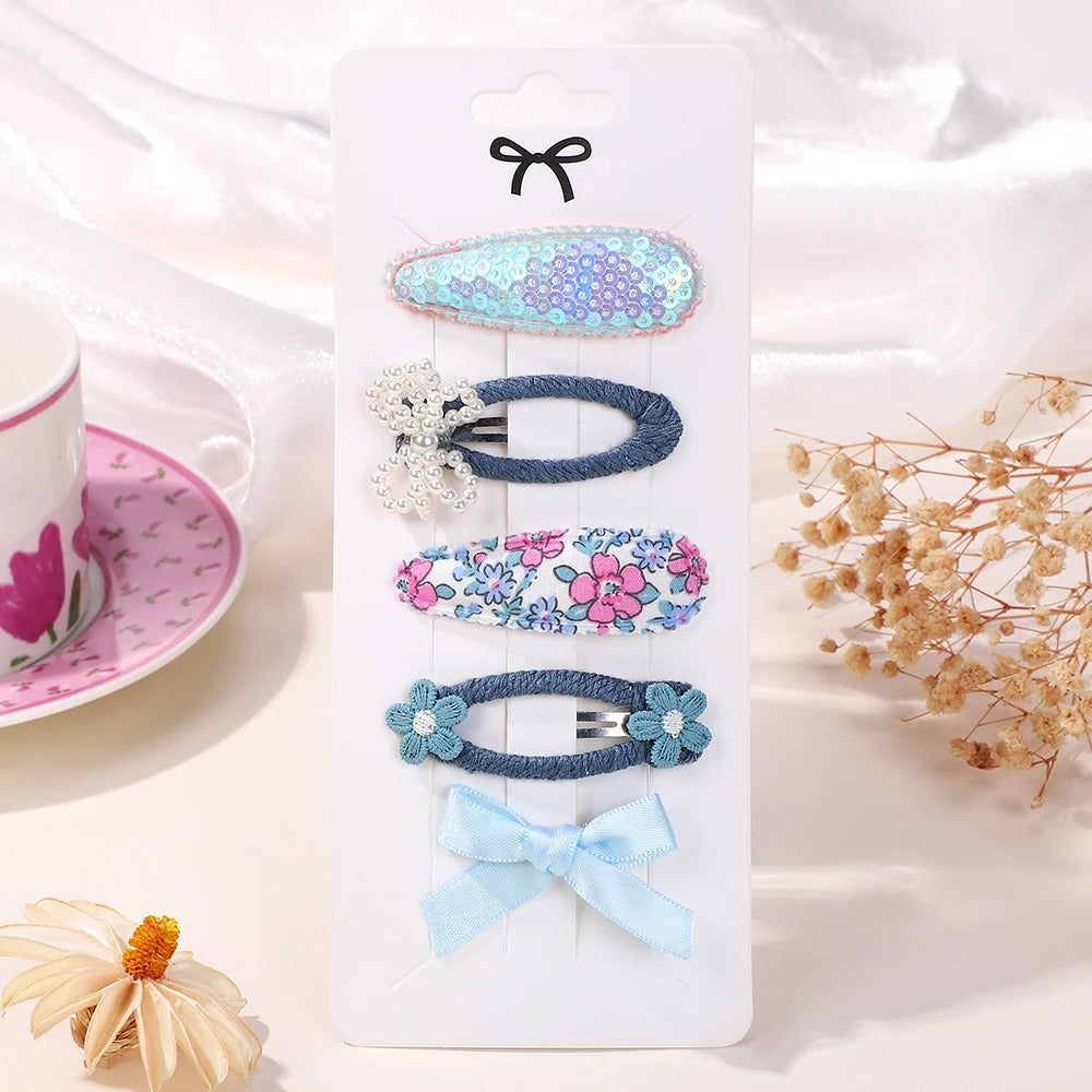 5Pcs BB Clips Set for Children Hair Accessories Sweet Hair bangs