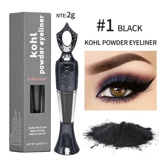 Retro Black Dark Green Kohl Powder Eyeliner