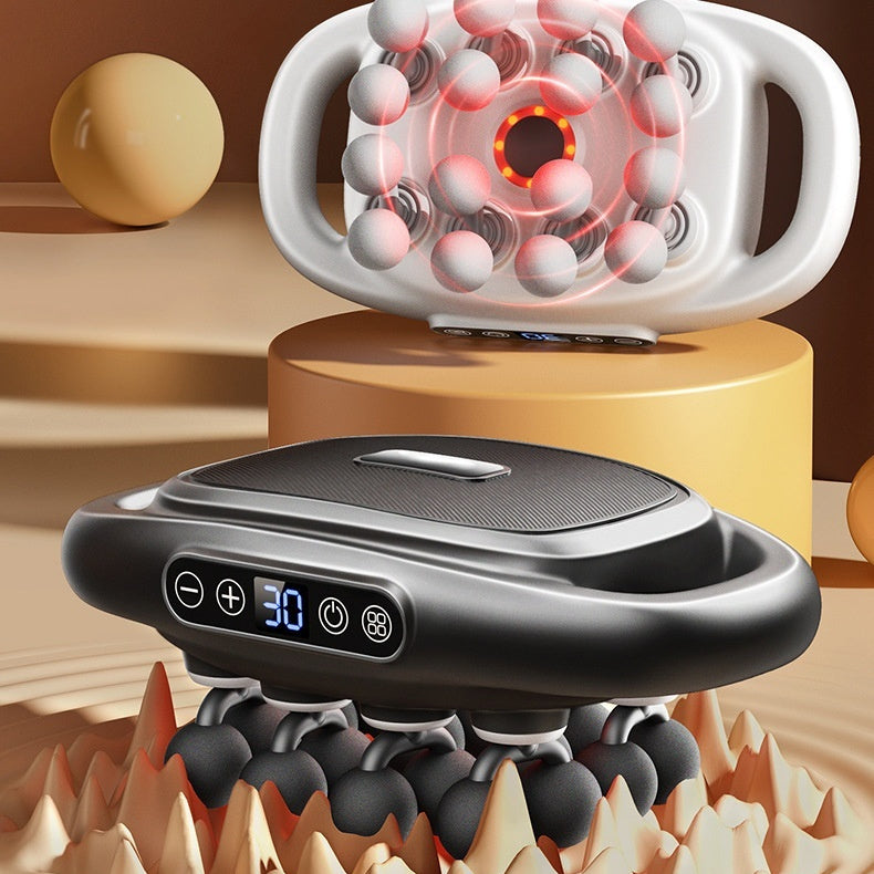 Muscle Relaxation Massager Multi-head Massage Gun Deep Tissue Body Fitness Muscle Electric Relax Massager For Back Shoulders Legs Foot 16 Heads