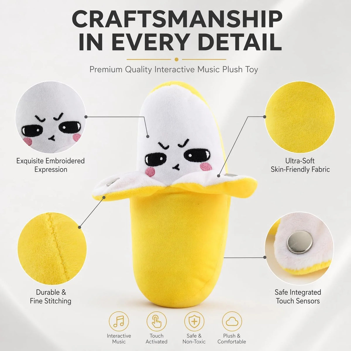 Plush Fruit Interactive Music Toy  لعبة موسيقية تفاعلية محشوة على شكل فاكهة