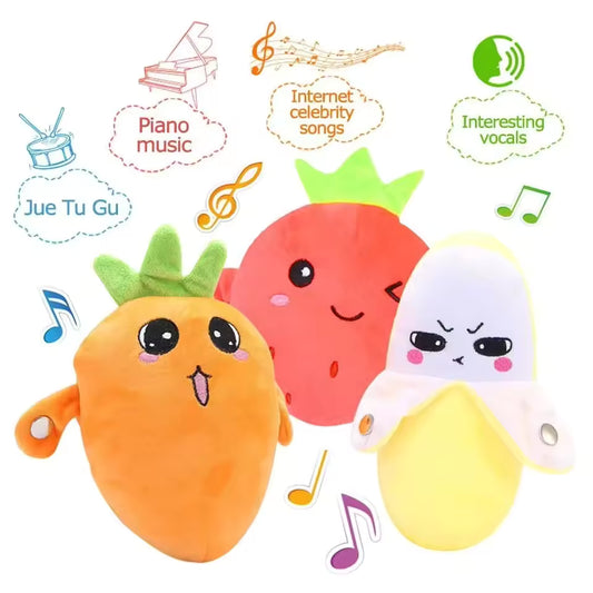 Plush Fruit Interactive Music Toy  لعبة موسيقية تفاعلية محشوة على شكل فاكهة