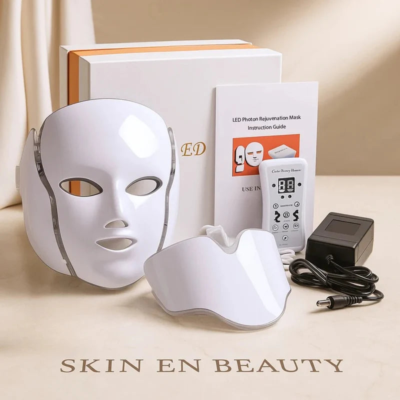 LED Photon Rejuvenation Face & Neck Mask Ⓢ , قناع الوجه لتجديد البشرة بتقنية الضوء LED