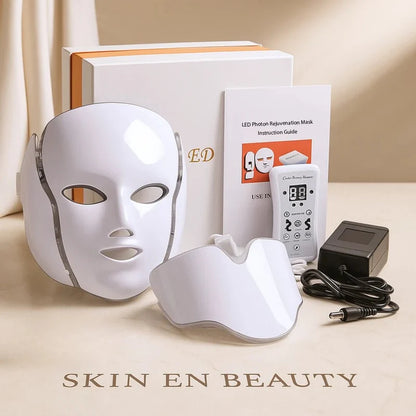LED Photon Rejuvenation Face & Neck Mask Ⓢ , قناع الوجه لتجديد البشرة بتقنية الضوء LED