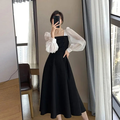 Elegant Medium-Length Black Dress For Women