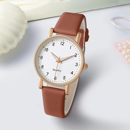 Casual Women's Watch Pu Leather Strap Wristwatch