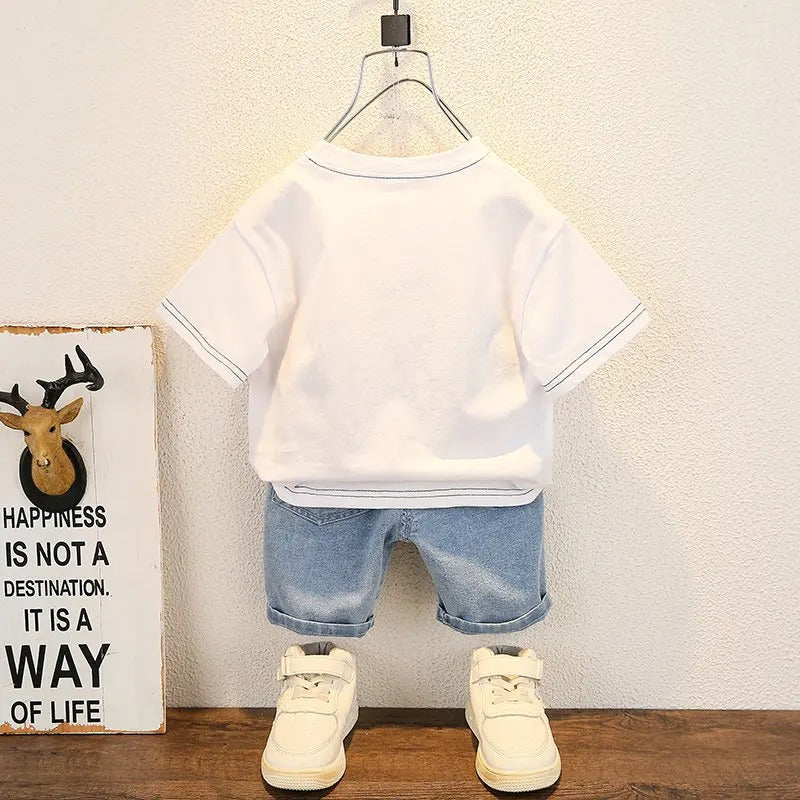 New Summer Baby Boy Kids Clothes Children Clothing Suit Tops